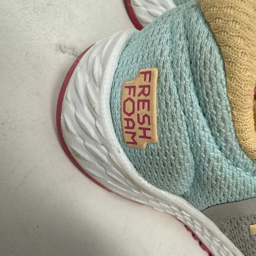 Toddler Baby 7 New Balance Fresh Foam Sneakers Pink Gray Yellow Mesh